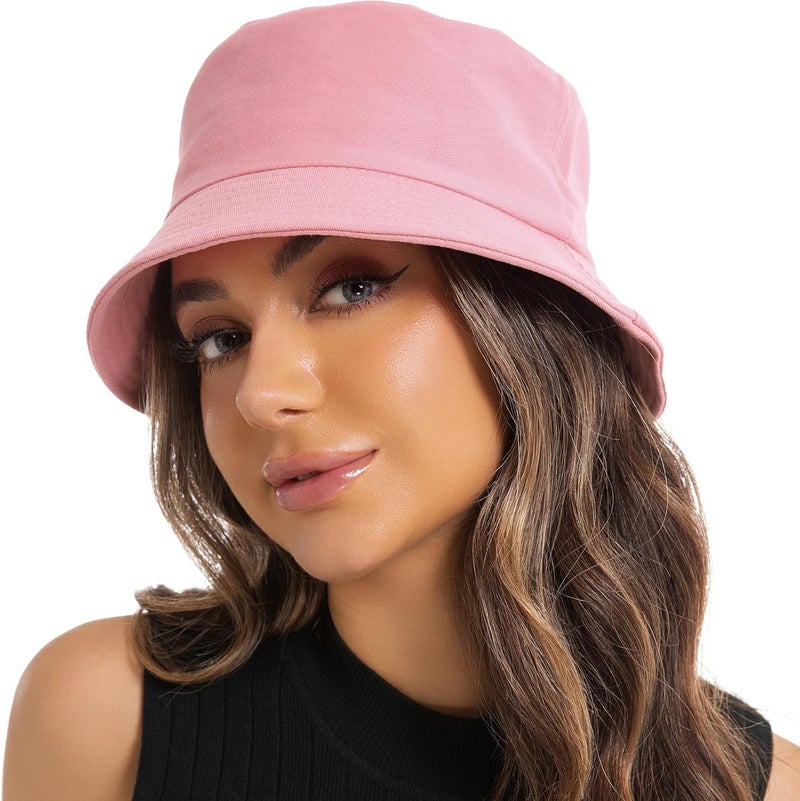 Wheebo Solid Color Bucket Hat for Women Summer Beach Fishmen Hat for Lady Adult Unisex Cotton Cap…… - Image 1